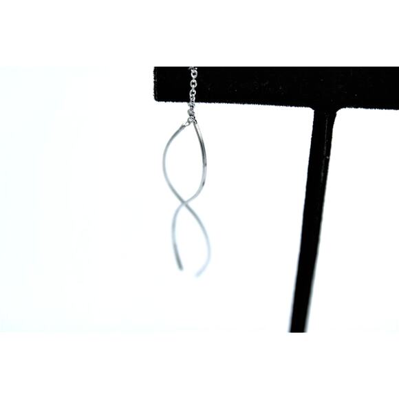 Silver Adjustable Wire Chain Threader Fashion Earrings ~ RETAIL $125 - Picture 4 of 7
